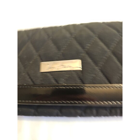 Vera Bradley Black Quilted Trifold Wallet Snap Closure 7" x 5" - Picture 2 of 9